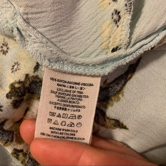 Free People Tree Swing Floral Cutout Tunic Mini Dress Mint Green - Picture 12 of 14